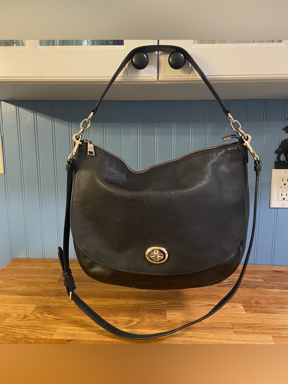Coach Pebbled Leather Turnlock Hobo 36762